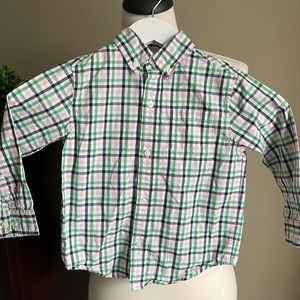 Janie and Jack boys size 3 button down plaid shirt